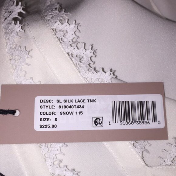 Rebecca Taylor Tailored SL Silk Lace Tank Top Snow 115 Size Small - Picture 10 of 13